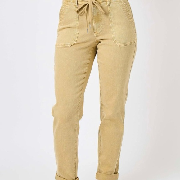 Judy Blue Denim - Judy Blue High Rise tan utility Jeans size 27